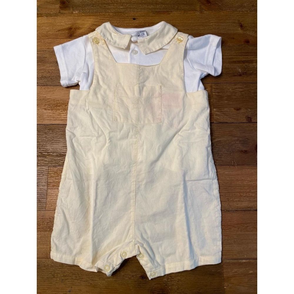 CLASS CLUB 24M Baby Outfit Cream White Nautical Sailboat Summer Casual vintage